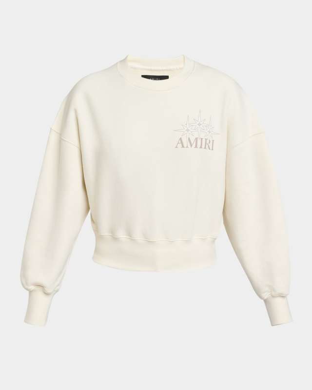 Amiri Starburst Crop Crewneck Sweatshirt